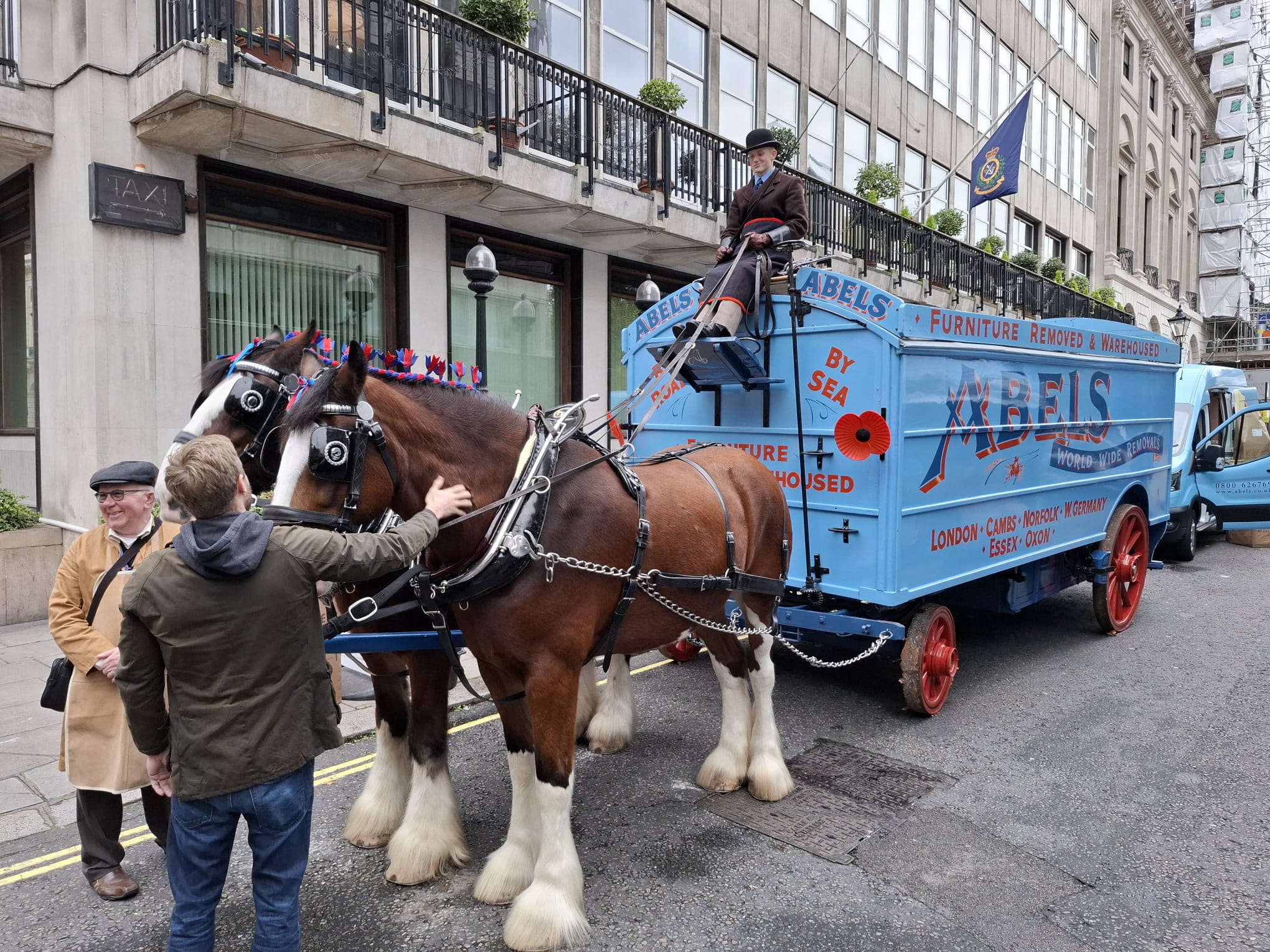 Horse-drawn corporate advertising